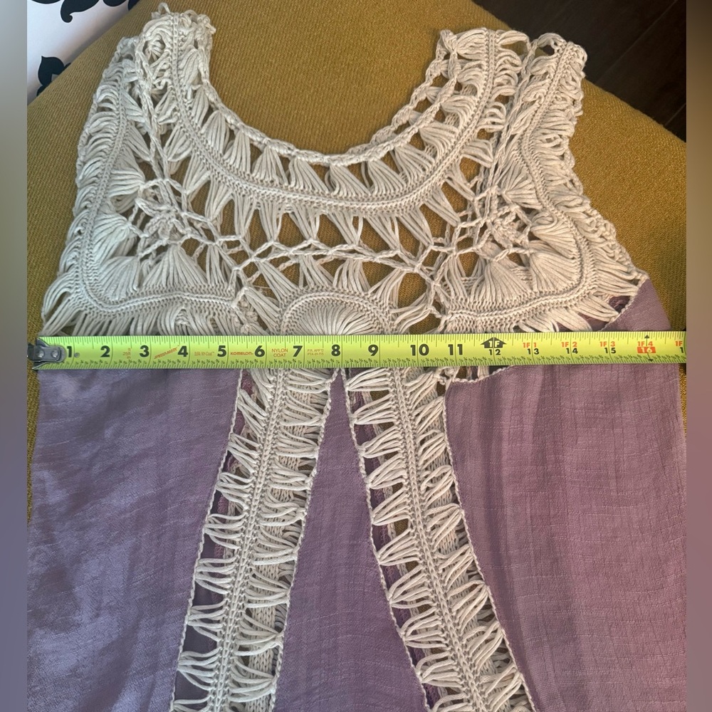 Purple and Cream Flowy Bohemian Tank - Picture 3 of 5